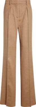 Max Mara Carbone Camel Hair Straight Leg Pants
