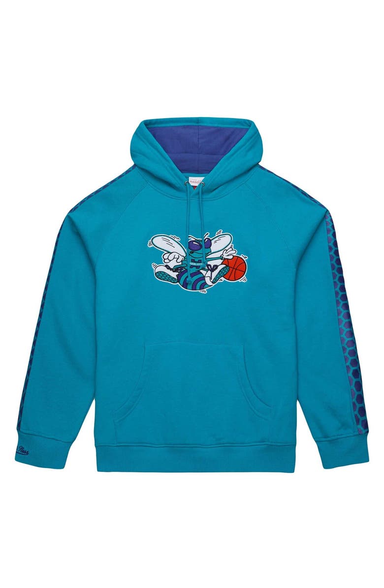 Mitchell & Ness Men's Mitchell & Ness Teal Charlotte Hornets Hardwood Classics Nights Raglan Pullover Hoodie, Alternate, color, Teal