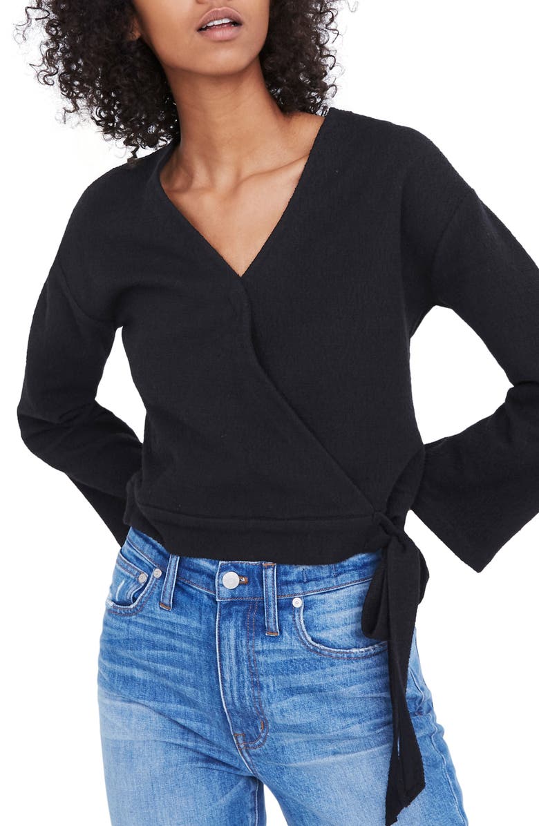 Madewell Texture & Thread Wrap Top, Main, color, 