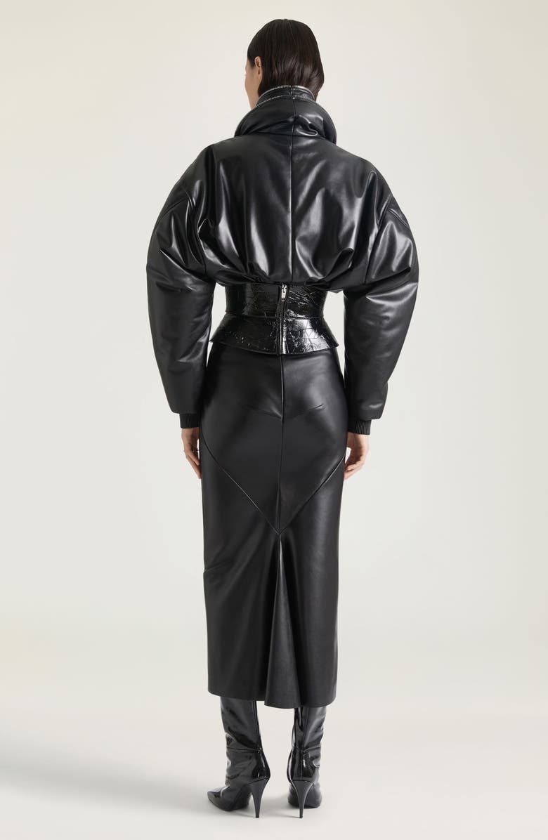 Givenchy Tape Print Patent Leather Corset Belt, Alternate, color, Black