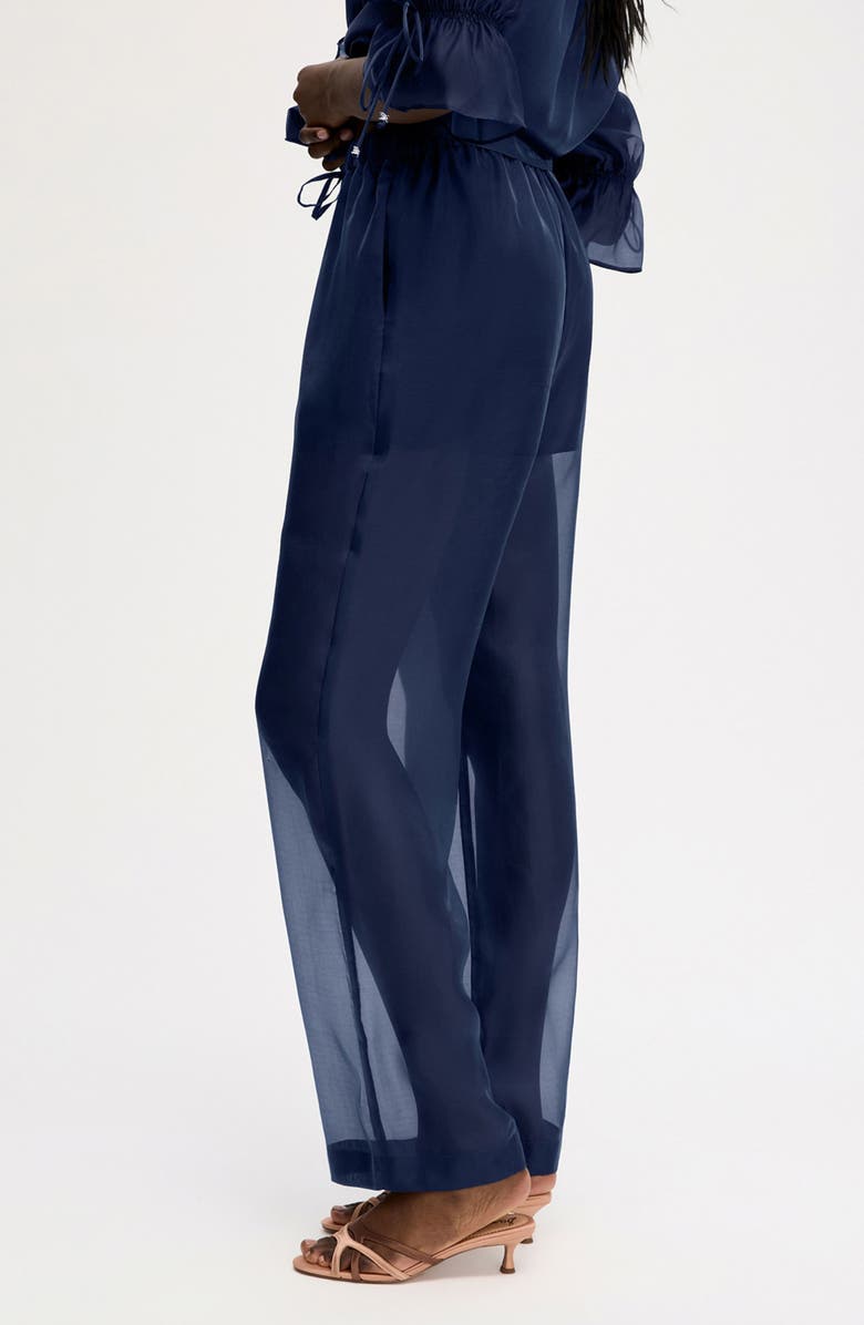 Sam Edelman Sheer Drawstring Pants, Alternate, color, Navy