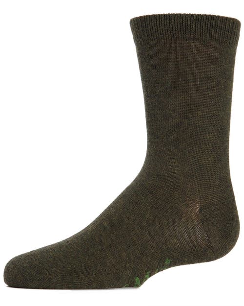 Memoi Kids' Basic Cotton Blend Crew Socks In Brown