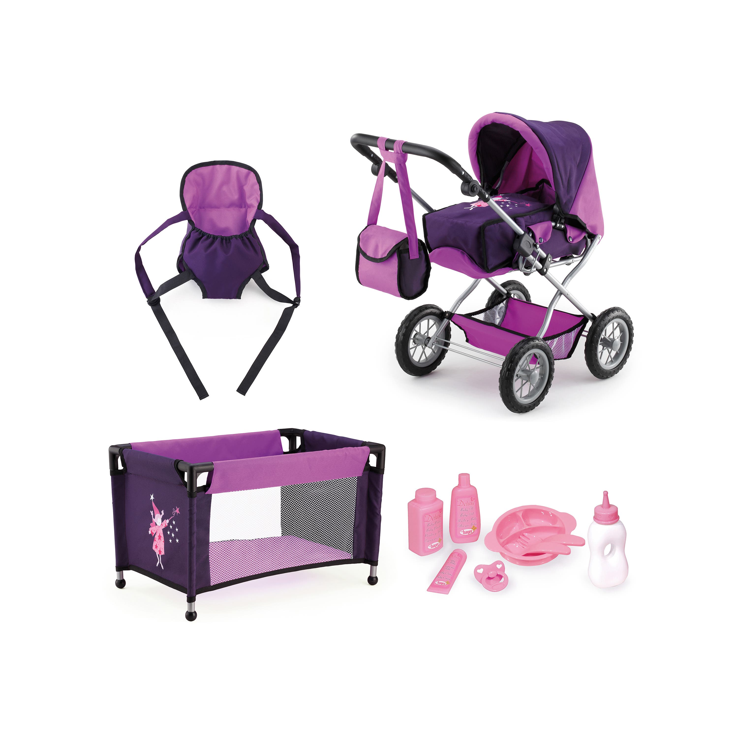 Bayer Design Baby Doll Pram Combi Grande Set in Purple 
