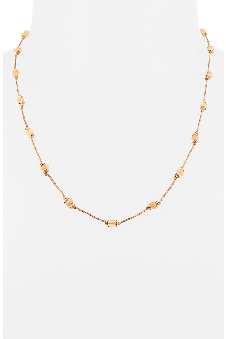 Long Beaded Silk Necklace, Alternate, color, ACORN