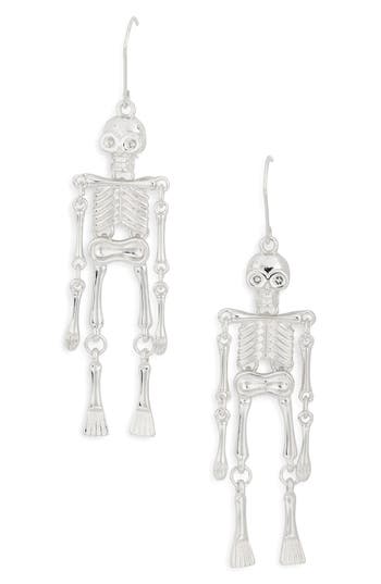 Leith Skeleton Drop Earrings In Metallic