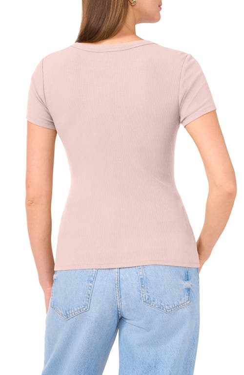 Halogen ® Rib Knit Jersey T-shirt In Veiled Rose