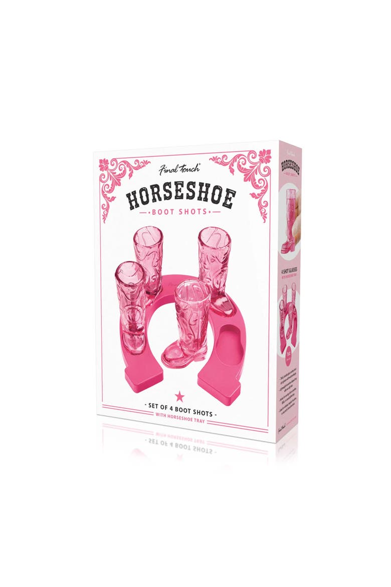 Wild West Cowboy Boot Shotglass Set, Alternate, color, Pink