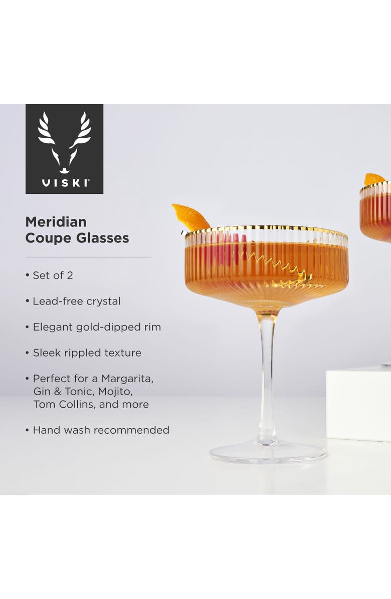 Viski Meridian Crystal Coupe Glasses Set of 2, Alternate, color, Clear