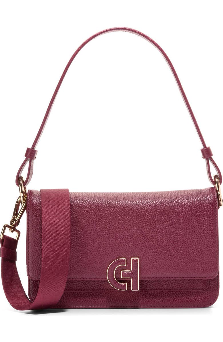 Cole Haan Mini Leather Shoulder Bag, Main, color, Black Cherry