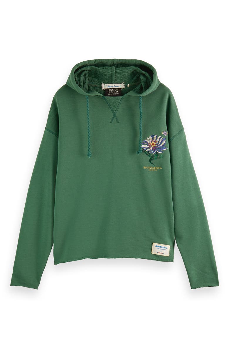 Scotch & Soda Sakura Embroidered Organic Cotton Hoodie, Alternate, color,