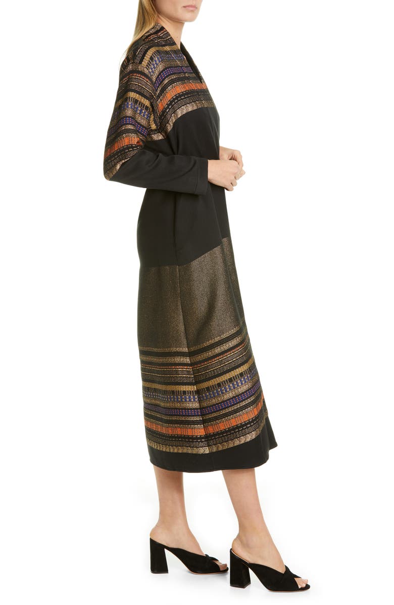 Zero + Maria Cornejo Tasmeen Metallic Jacquard Wrap Coat, Alternate, color, 