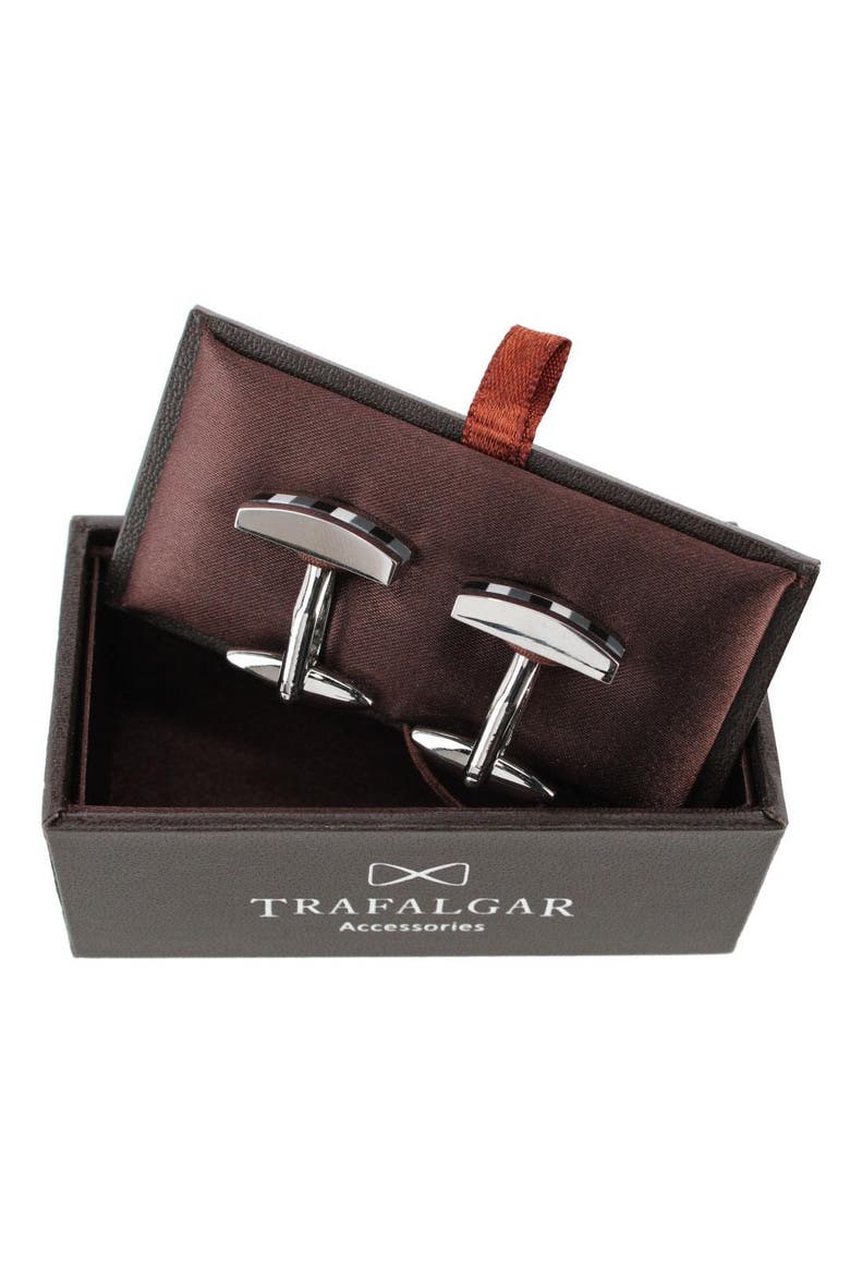 Harris Silver with Black & Grey Gradient Stone Cufflinks, Alternate, color, Silver with Grey and Black Sto