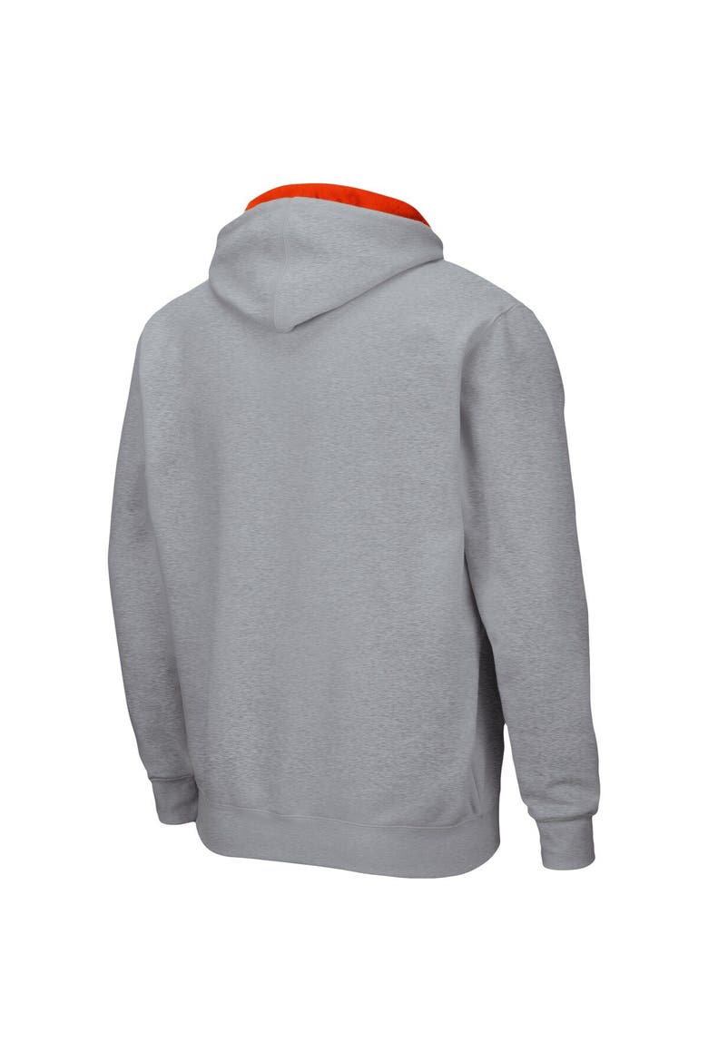 Men's Colosseum Heathered Gray Clemson Tigers Arch & Logo 3.0 Full-Zip Hoodie, Alternate, color, Heather Gray