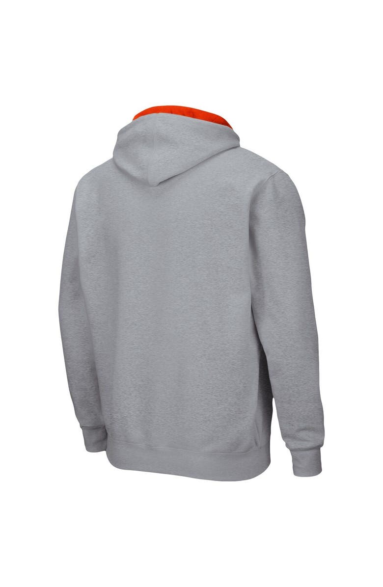 COLOSSEUM Men's Colosseum Heathered Gray Clemson Tigers Arch & Logo 3.0 Full-Zip Hoodie, Alternate, color, Heather Gray