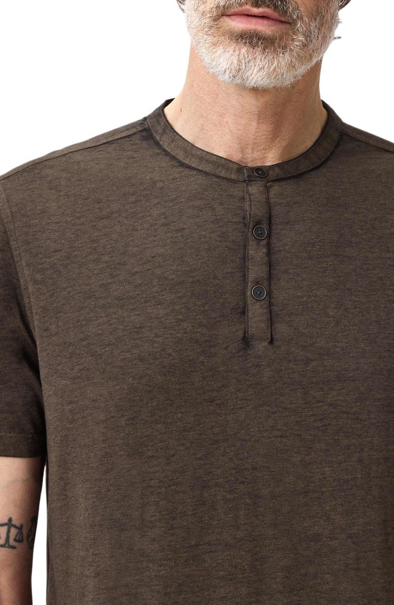 John Varvatos Duke Short Sleeve Henley, Alternate, color, Teakwood