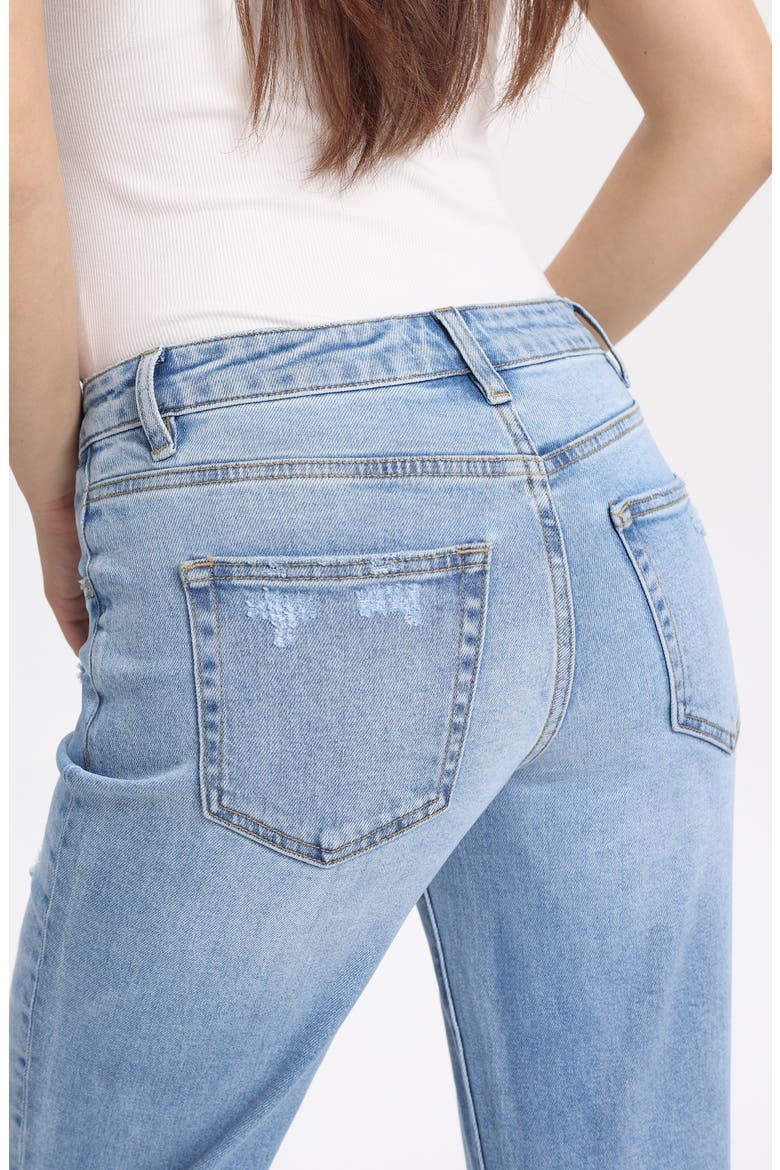 Cuffed Raw Hem Straight Leg Jeans, Alternate, color, FROSTLINE