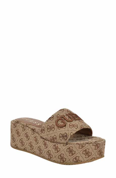 GUESS Bintai Platform Wedge Slide Sandal