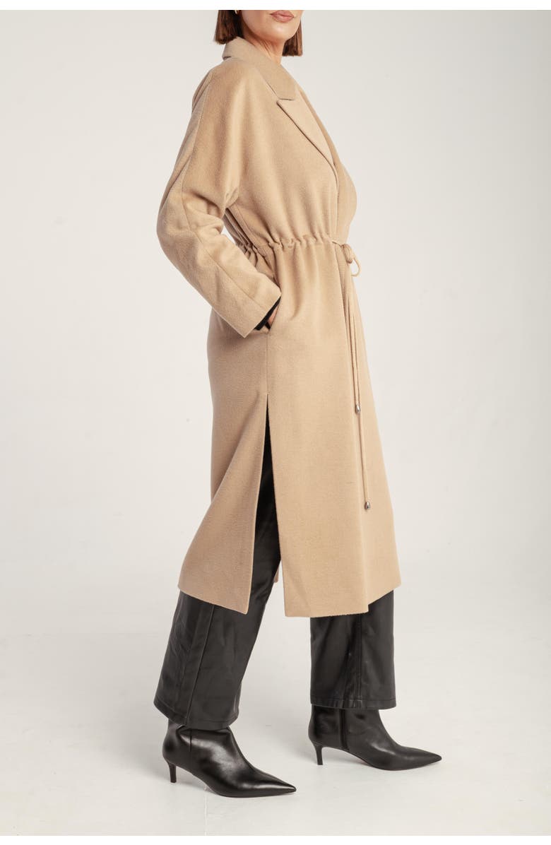 1982 Cashmere Tie Waist Lapel Coat, Alternate, color, Yellow Camel