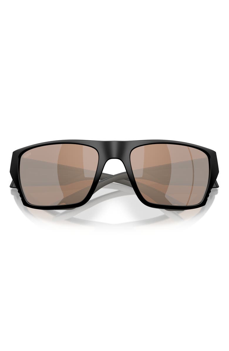 Costa Del Mar 59mm Polarized Square Sunglasses, Alternate, color, Black/ Copper Silver