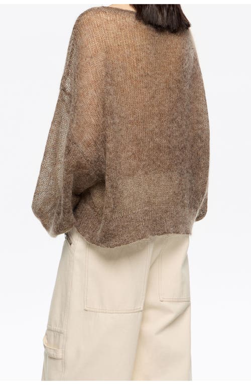 Bimba Y Lola Oversize Mohair Wool Sweater In Brown