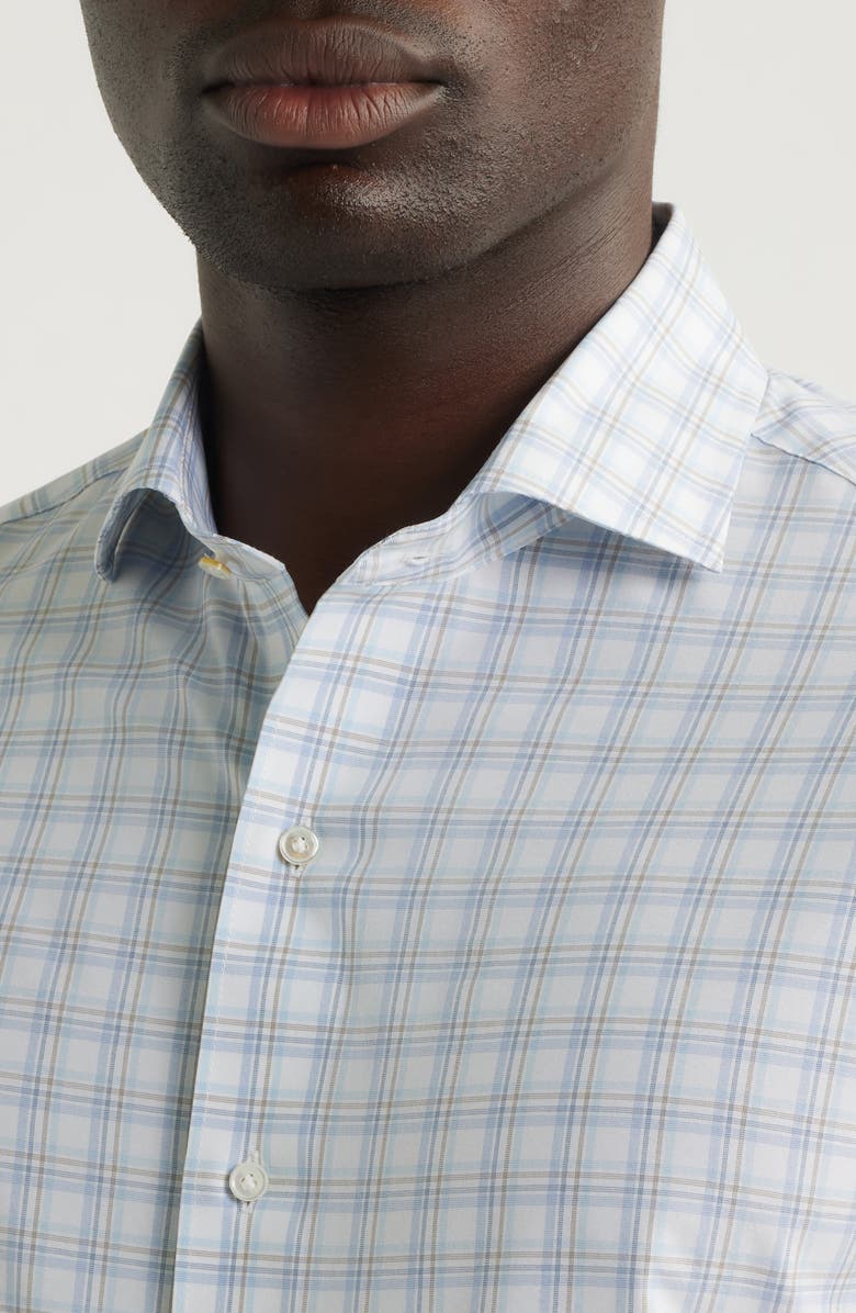 Peter Millar Crown Crafted Bechtle Performance Poplin Button-Up Shirt, Alternate, color, Iris Mist
