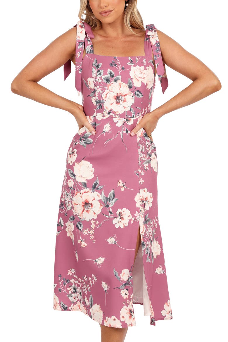 Laurel Floral Print Sundress, Alternate, color, DARK ROSE FLORAL