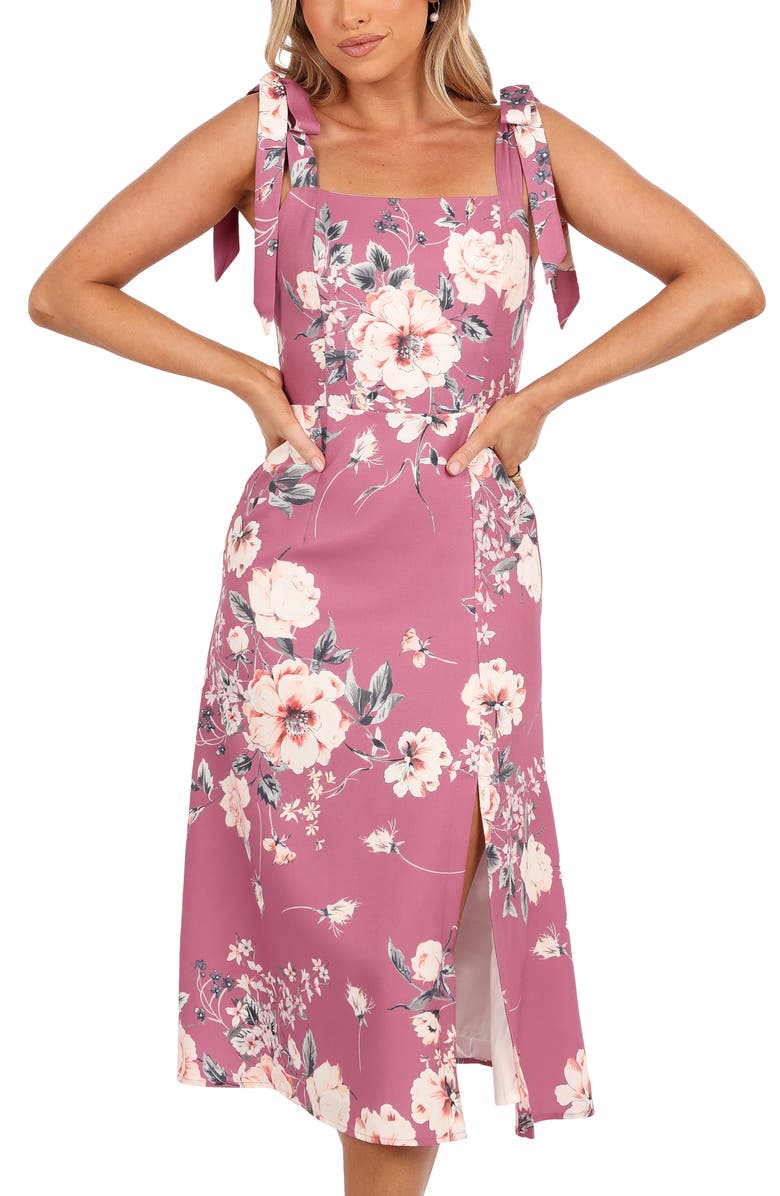 Petal & Pup Laurel Floral Print Sundress, Alternate, color, Dark Rose Floral