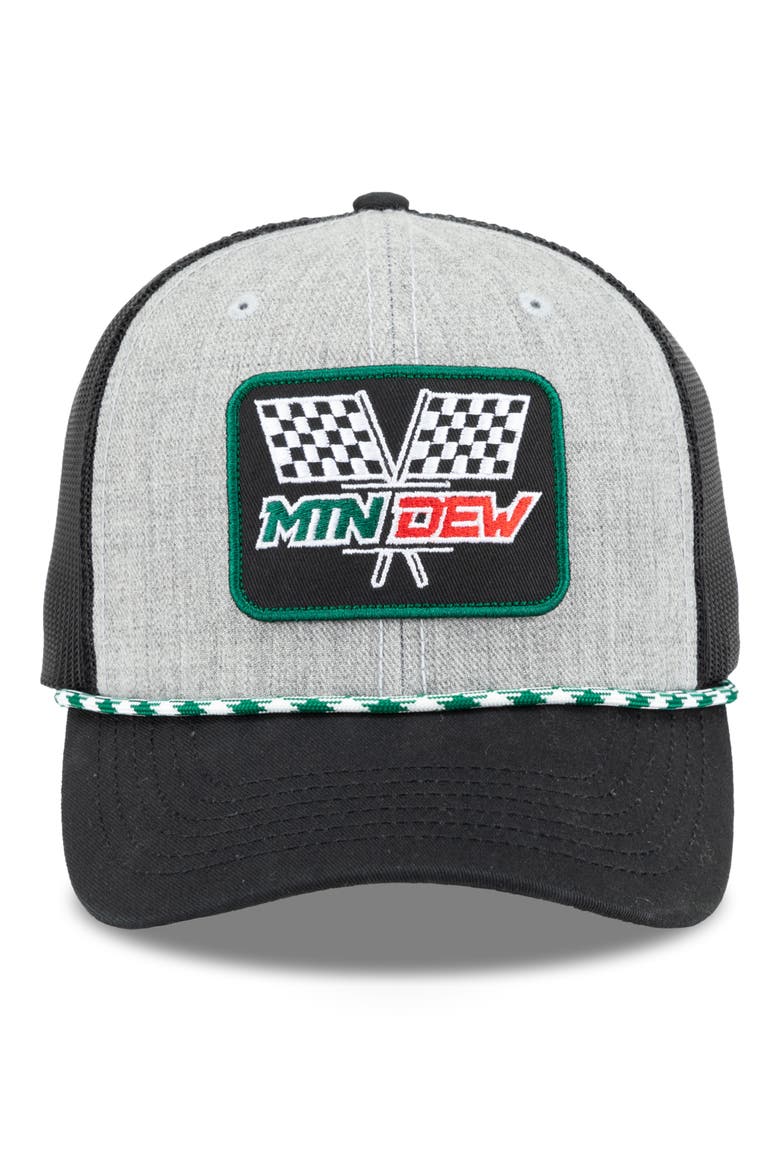Mountain Dew Snapback Trucker Hat, Main, color, GREY