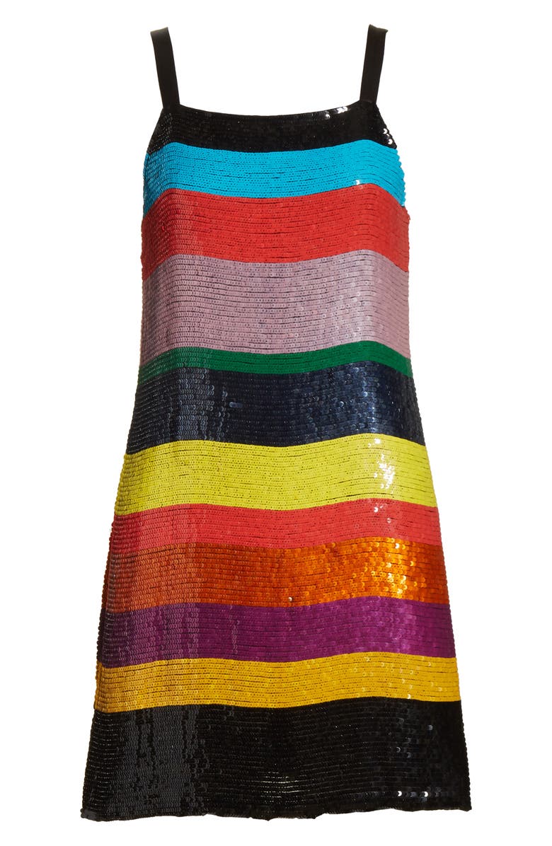 Alice + Olivia Bridget Striped Sequin Slipdress, Alternate, color,
