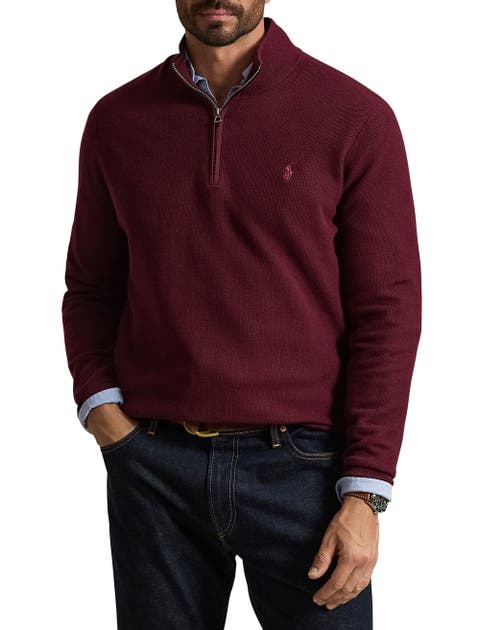 Big & Tall Pima Cotton 1/2-Zip Sweater