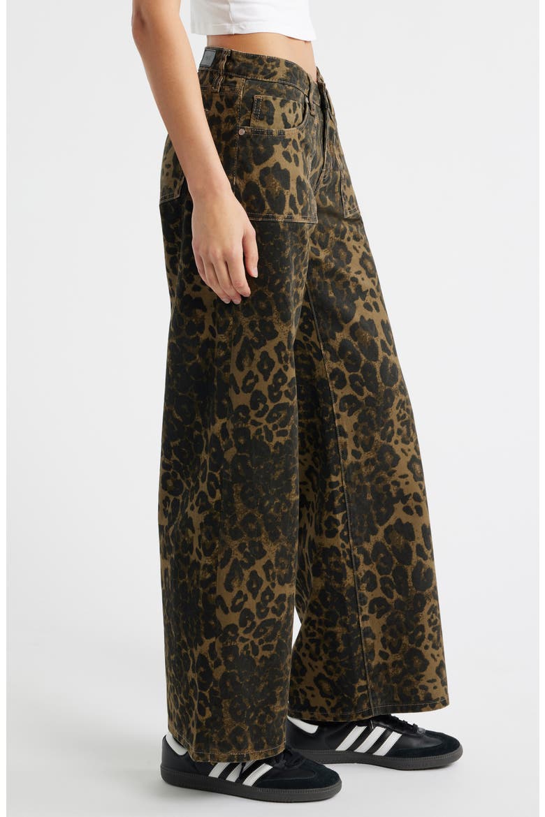 Low Rise Wide Leg Jeans, Alternate, color, LEOPARD