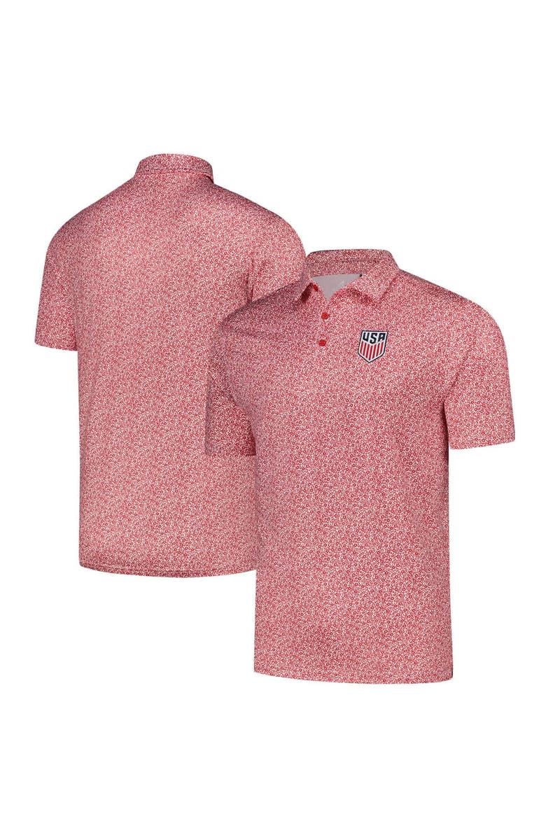 ANTIGUA Men's Antigua  Red USMNT Field Ditsy Polo, Main, color, Red