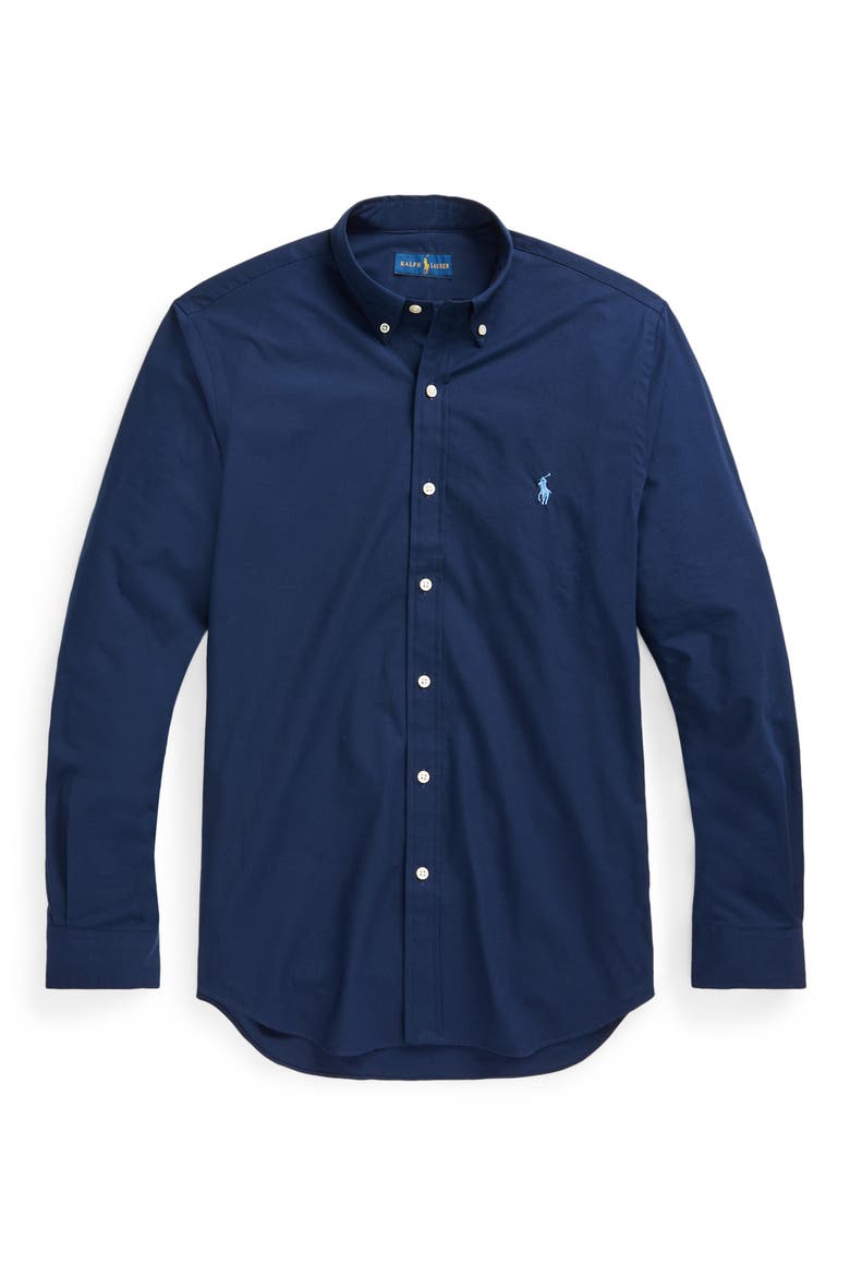 Classic Fit Stretch Cotton Poplin Button-Down Shirt, Alternate, color, NEWPORT NAVY