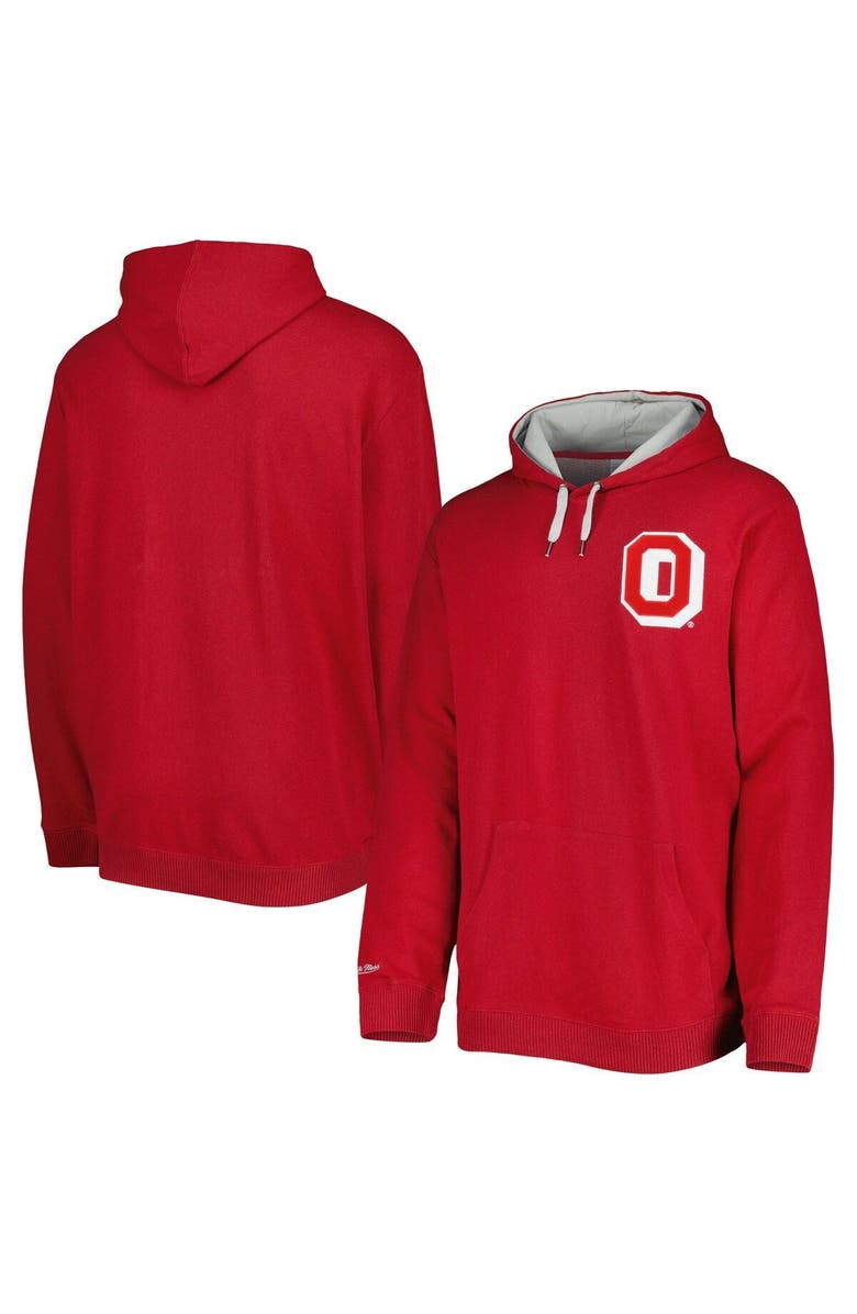 Mitchell & Ness Men's Mitchell & Ness Scarlet Ohio State Buckeyes Classic French Terry Pullover Hoodie, Main, color, 