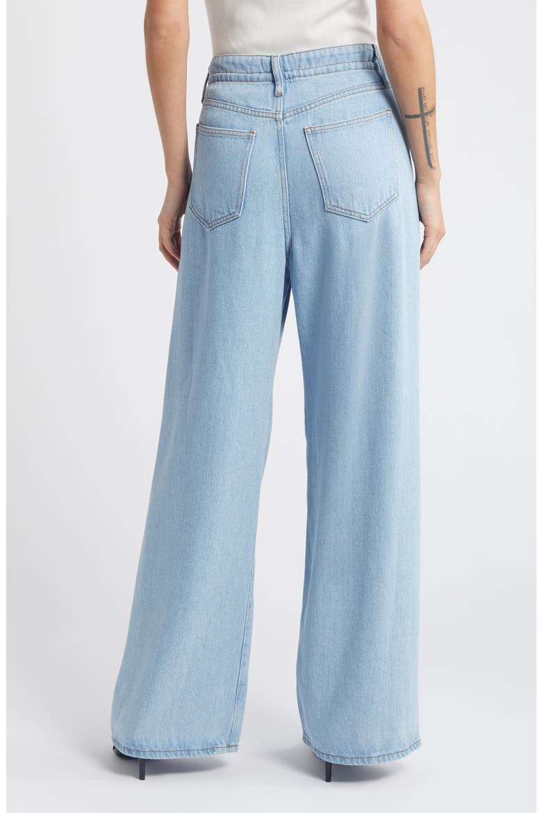 Super Drape Wide Leg Denim Drawstring Pants, Alternate, color, CALABRIA