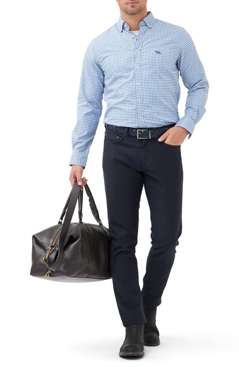 Rodd & Gunn Sports Fit Gingham Button-Down Oxford Shirt, Alternate, color, Sea Blue
