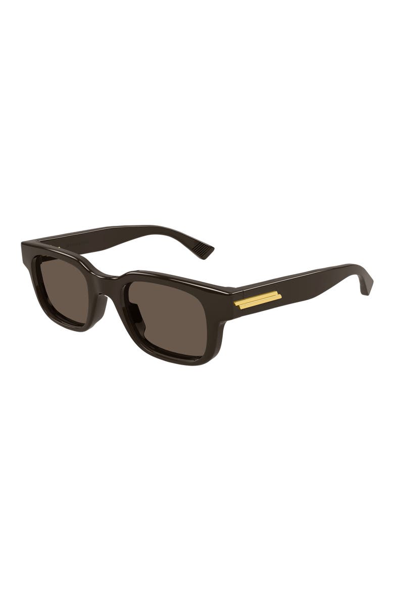 49mm Small Rectangular Sunglasses, Alternate, color, BROWN