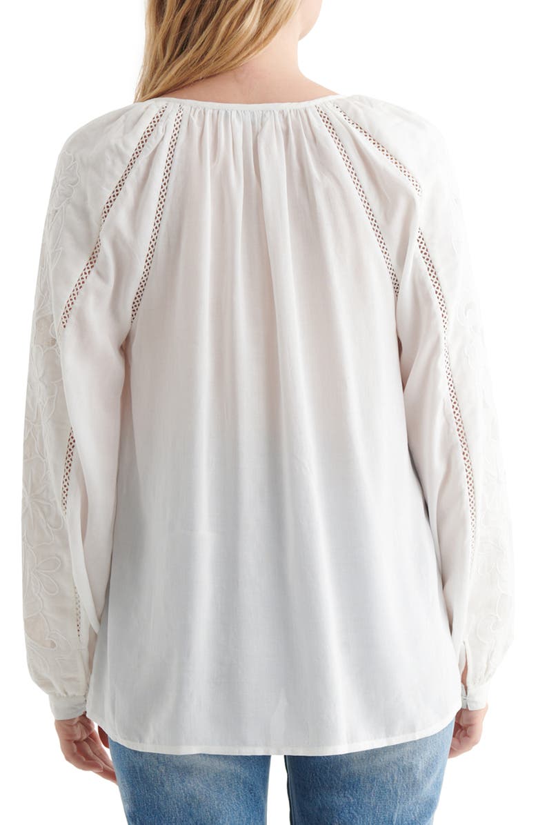 Lucky Brand Cutwork Peasant Blouse, Alternate, color, 