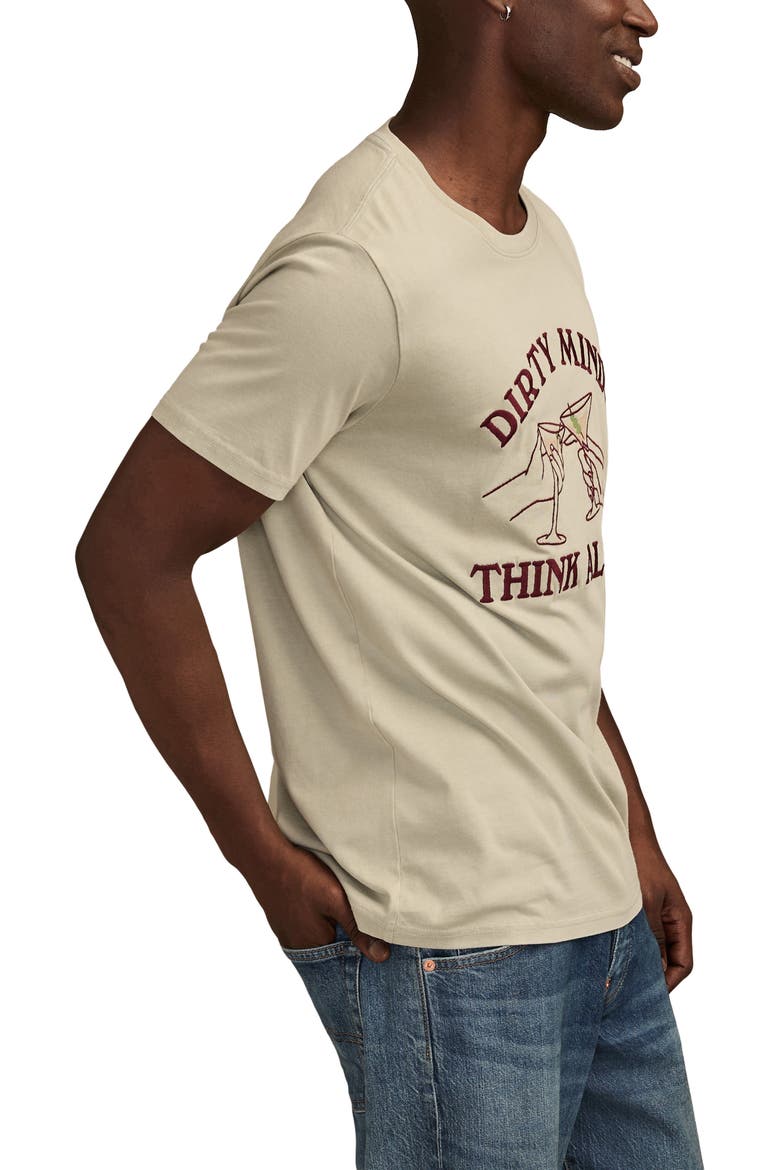 Dirty Martinis Embroidered Cotton T-Shirt, Alternate, color, GRAY