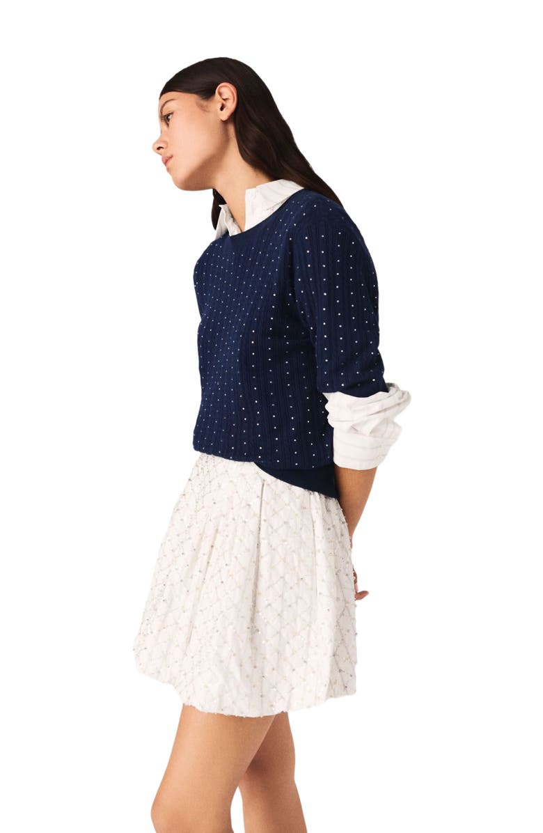 maje Beaded bubble skirt, Alternate, color, White