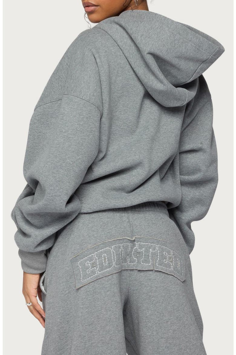 Forever Edikted Oversized Full Zip Hoodie, Alternate, color, GRAY-MELANGE