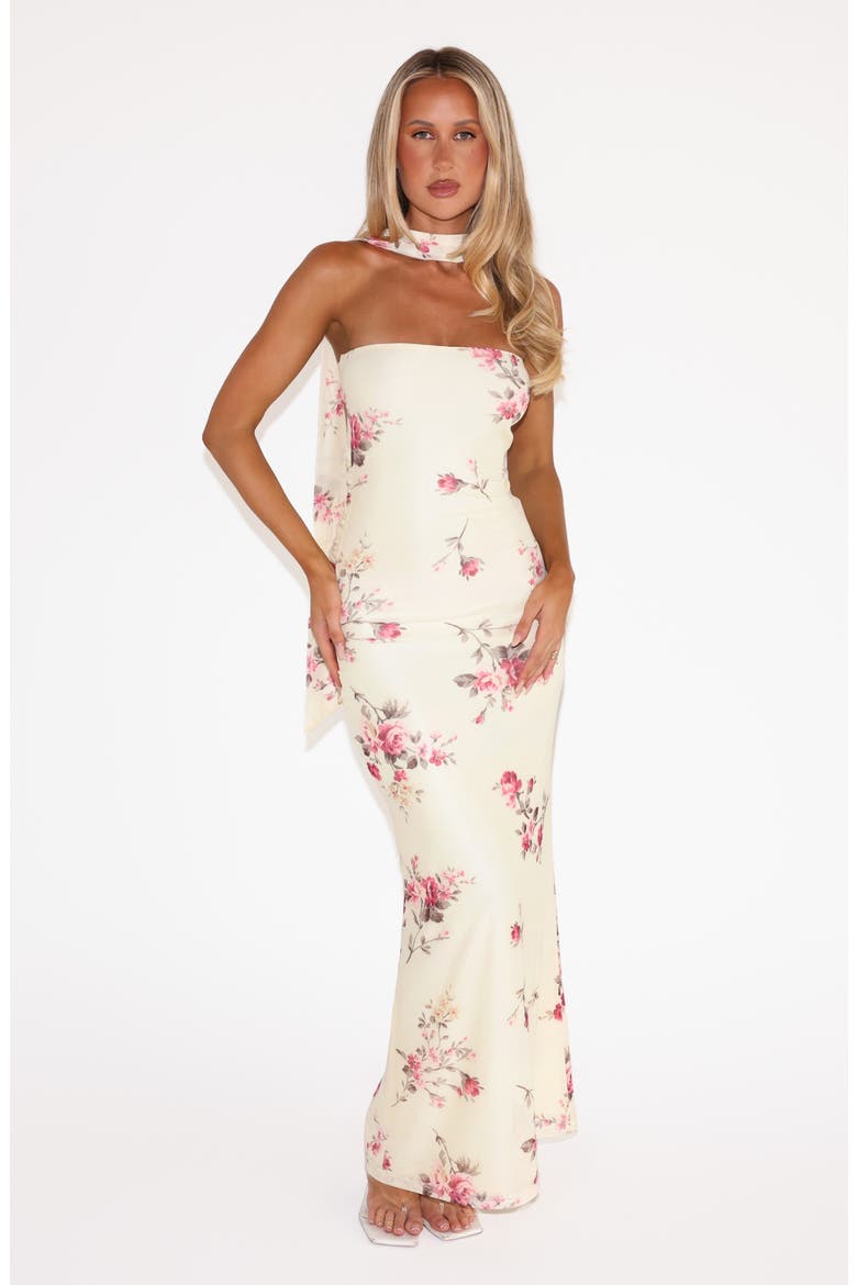 Daniela Floral Print Scarf Maxi Dress, Alternate, color, YELLOW FLORAL