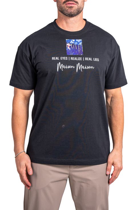 Ascension Eyes Appliqué Cotton Graphic T-Shirt