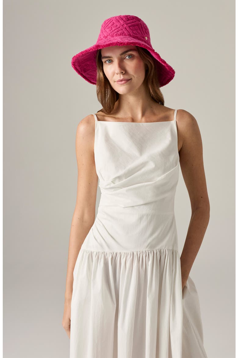 Cintia Cotton Terrycloth Bucket Hat, Alternate, color, BRIGHT PINK
