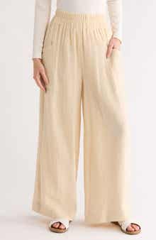PATRIZIA LUCA Cotton Pull-On Wide Leg Pants