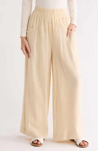 PATRIZIA LUCA Cotton Pull-On Wide Leg Pants