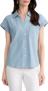 Jones New York Stripe Cotton Button-Up Shirt