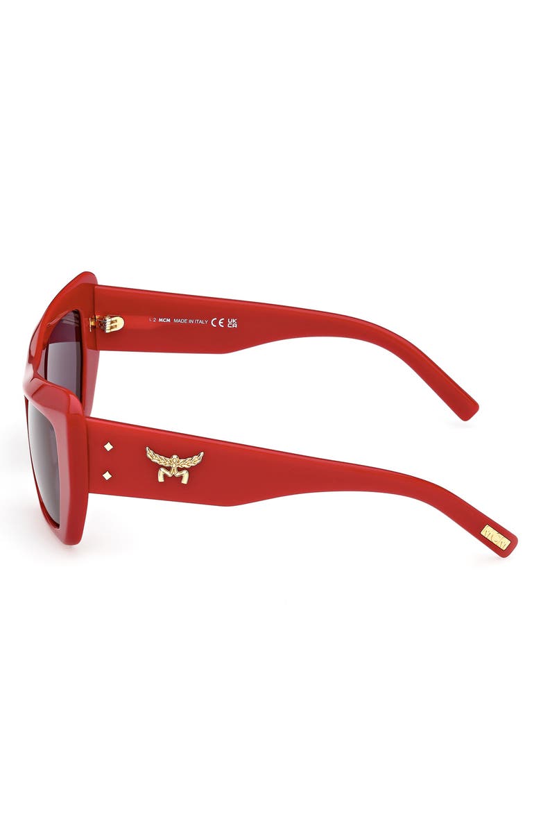 MCM 59mm Butterfly Sunglasses, Alternate, color, Shiny Red / Smoke
