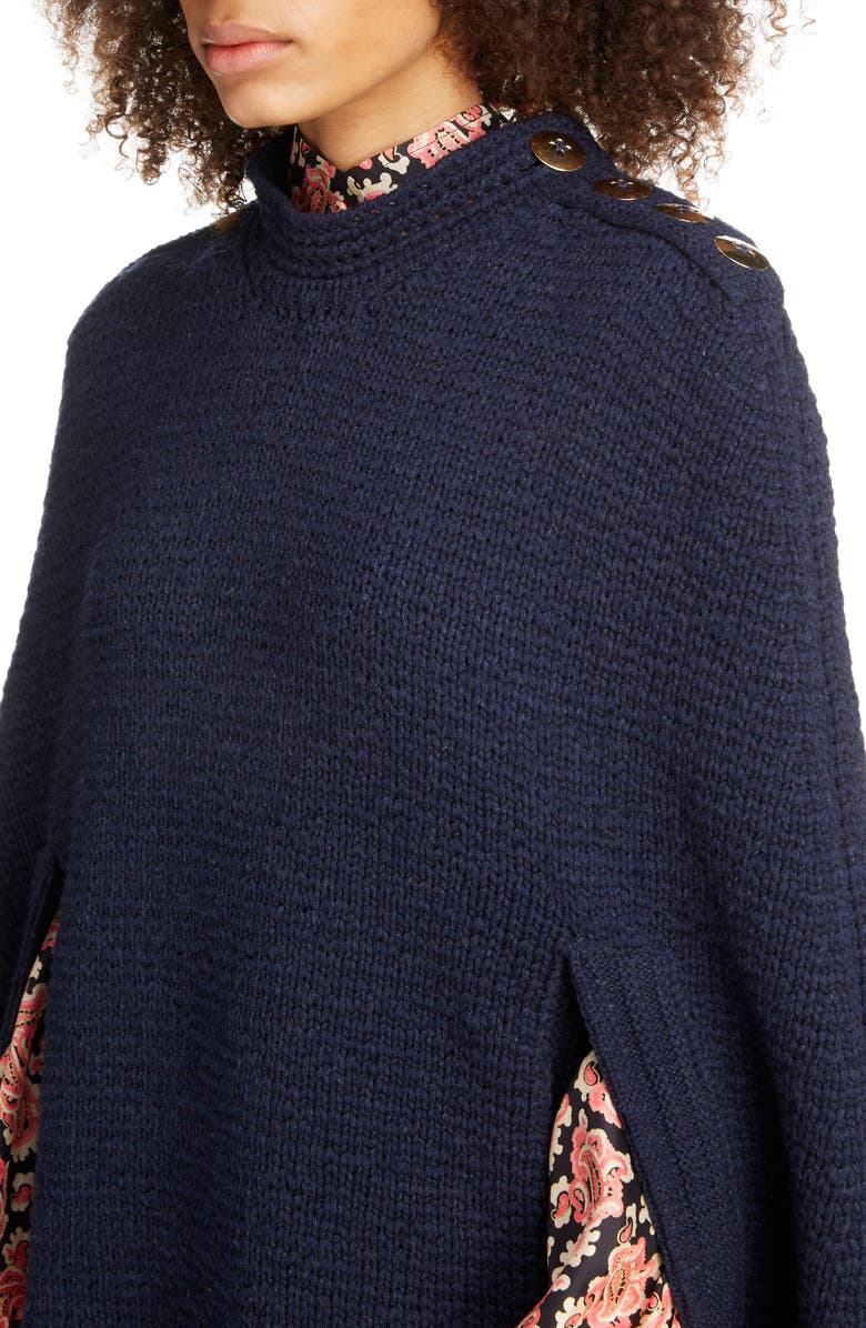 Runway Marc Jacobs Wool & Cashmere Sweater Cape, Alternate, color, 