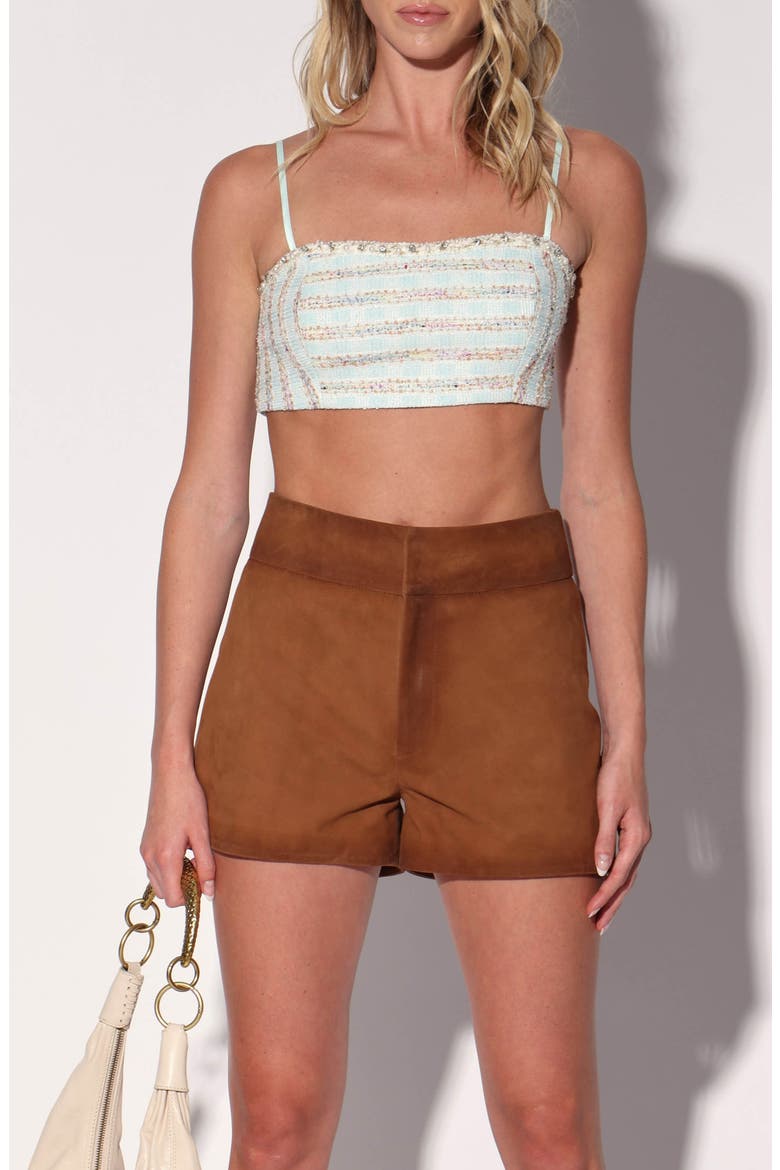Kendra High Waist Shorts, Alternate, color, OAK SUEDE
